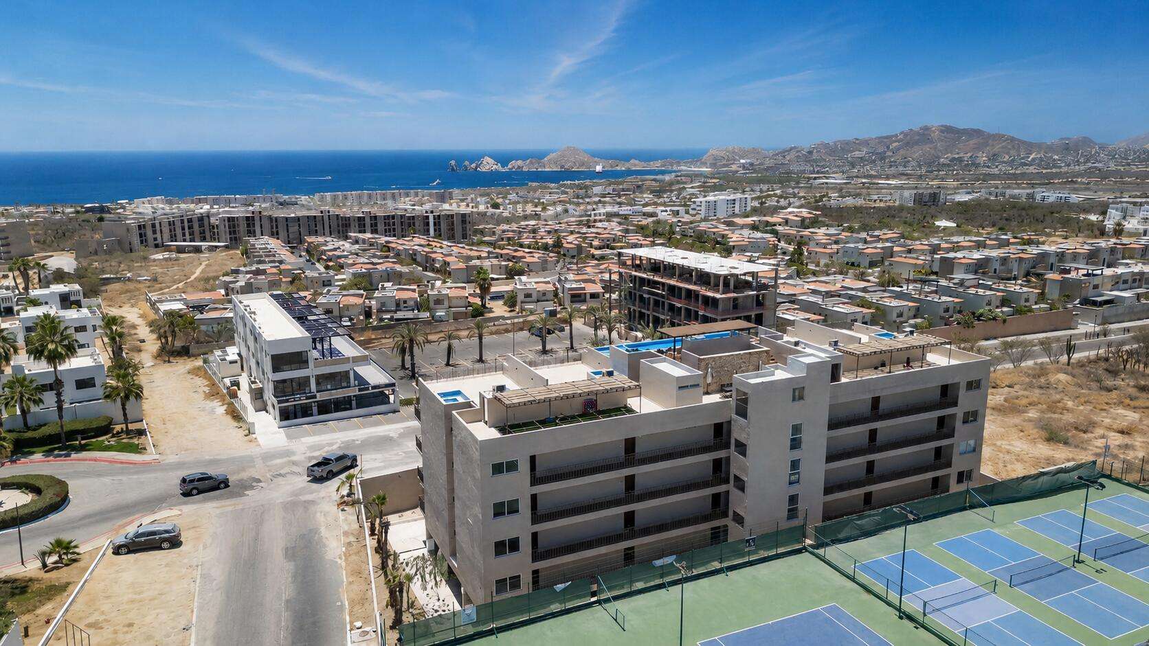 Los Cabos Balena At Balena Los Cabos, everything is within reach -- literally. From the moment you arrive, a seamless journey takes you from underground parking directly to your residence or straight up to the rooftop -- no long walks, no friction. Just effortless living. Inside, 3-bedroom layouts with premium finishes and Smeg appliances set the tone. Spacious, well-designed, and move-in ready. Up top, an infinity pool with sweeping for sale