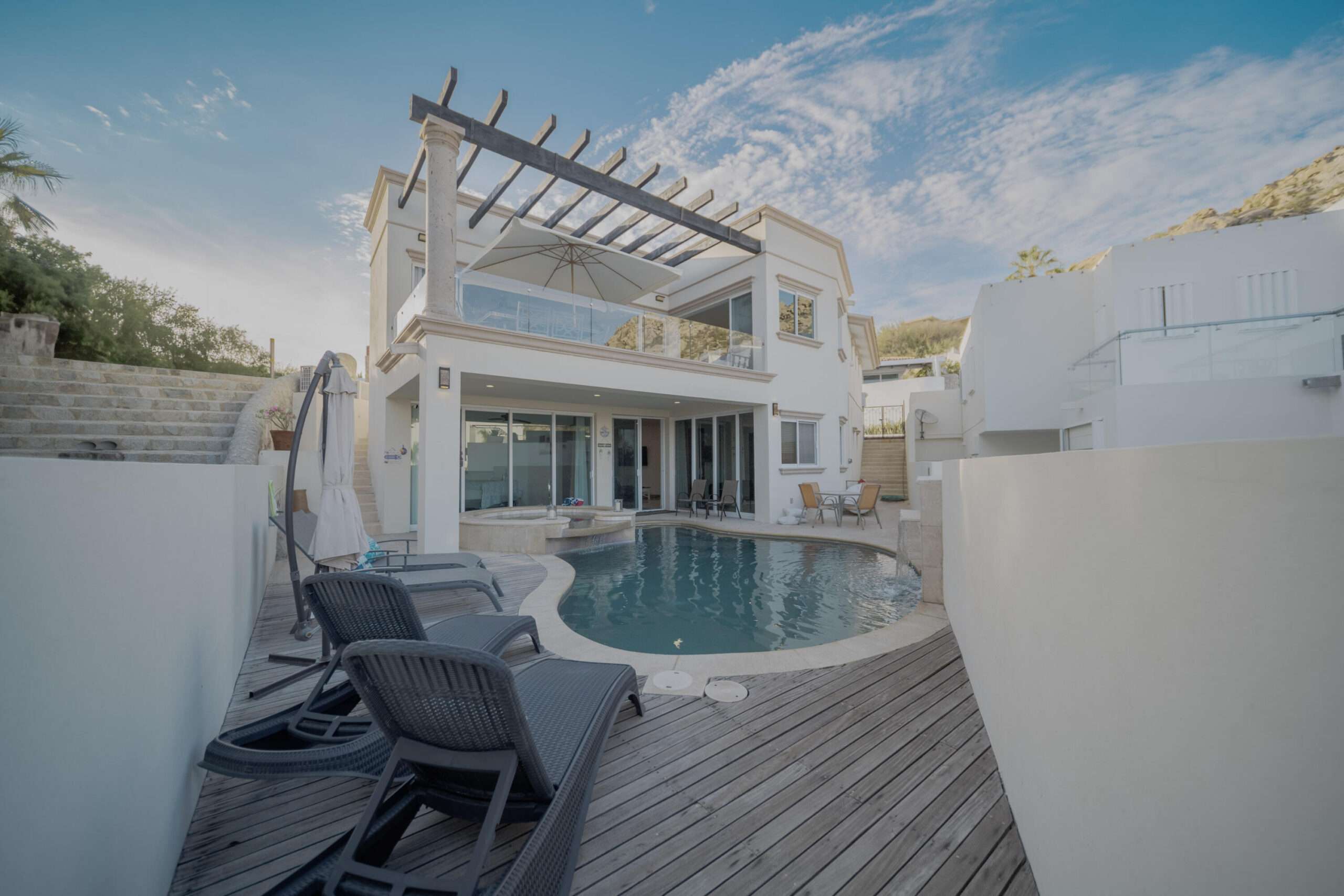 Los Cabos Blue Moon Perched in Pedregal's coveted Valley of the Moon, this contemporary two-story residence captures unblockable ocean for sale