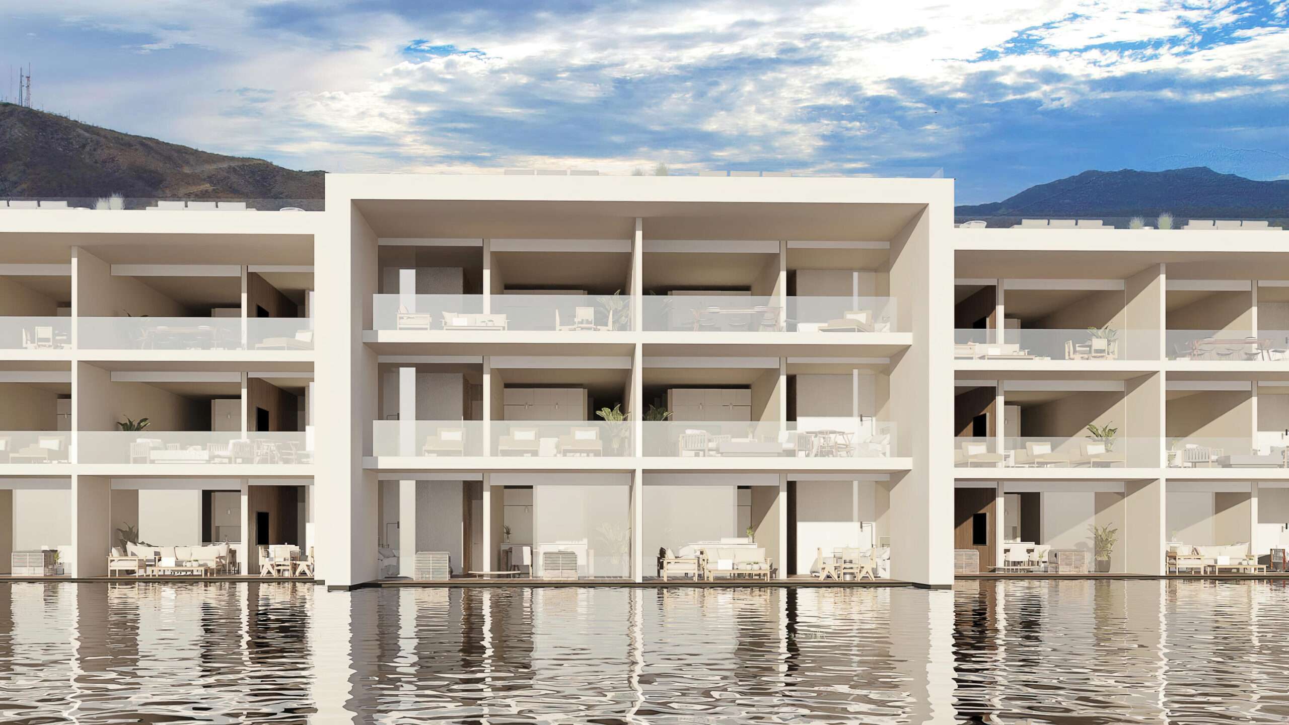 Los Cabos Cora Aqua Tower, located within Club Campestre San José del Cabo, one of Los Cabos' premier gated communities. Features 2 bedrooms, 2 full bathrooms, a guest half bath, TV room, laundry room, ocean – Amaterra Phase 2, Cabo Corridor, BS