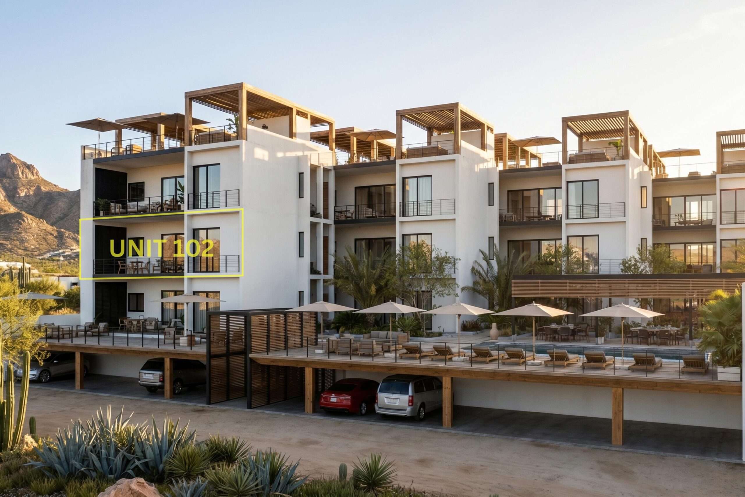 Los Cabos Luna Del Tezal Excelente oportunidad en Luna del Tezal!Departamento de 2 recámaras y 2 baños, ubicado en el segundo piso. Cuenta con cocina integral equipada con cubierta de cuarzo, área de lavado, clósets, minisplits y persianas, listo para habitarse o destinarse a inversión. Sus amplios ventanales brindan excelente iluminación natural y una agradable vista hacia las áreas comunes del desarrollo. Ubicado en una de las zonas con mayor crecimiento y plusvalía de Cabo San Lucas, es una excelente oportunidad para adquirir un patrimonio o generar ingresos por renta. Precio de venta: for sale